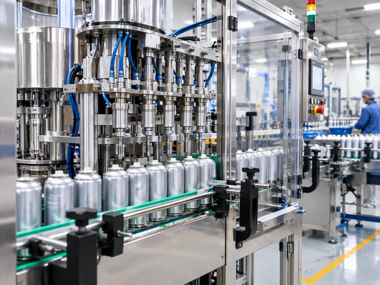 Automated aerosol filling line at Alqaed's aerosol factory in the UAE