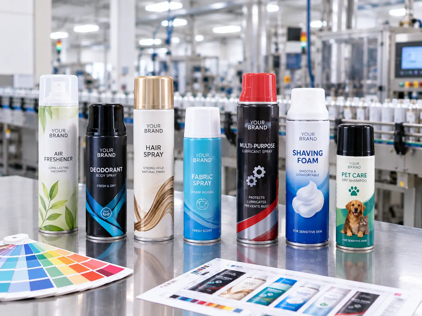 Private label aerosol cans with custom labeling