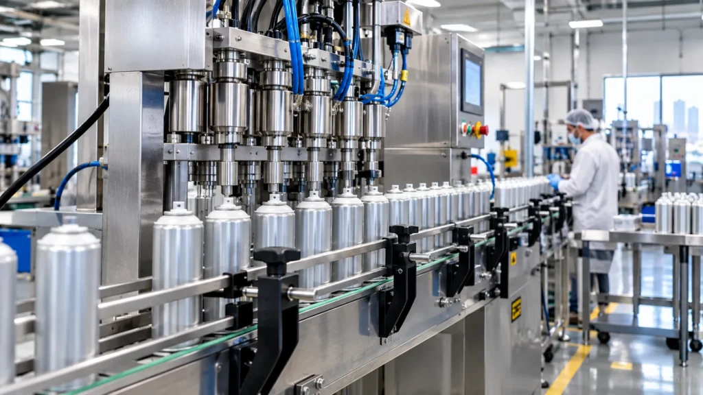 Private label aerosol manufacturing line in Dubai, UAE – Alqaed factory