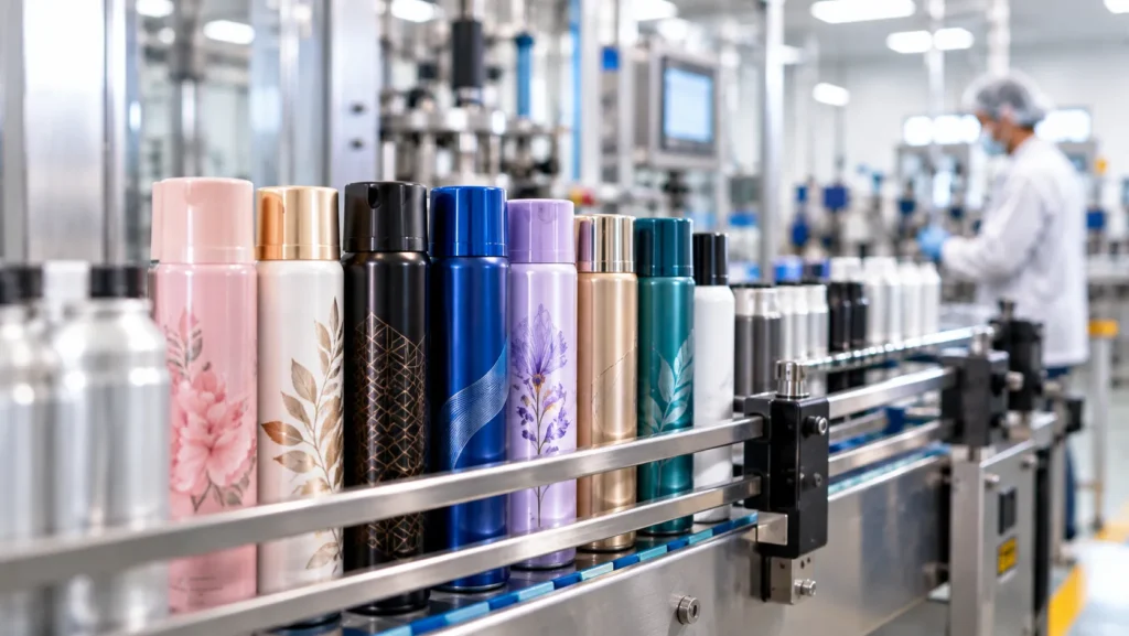 Private label body spray and fragrance aerosol cans manufactured in Dubai