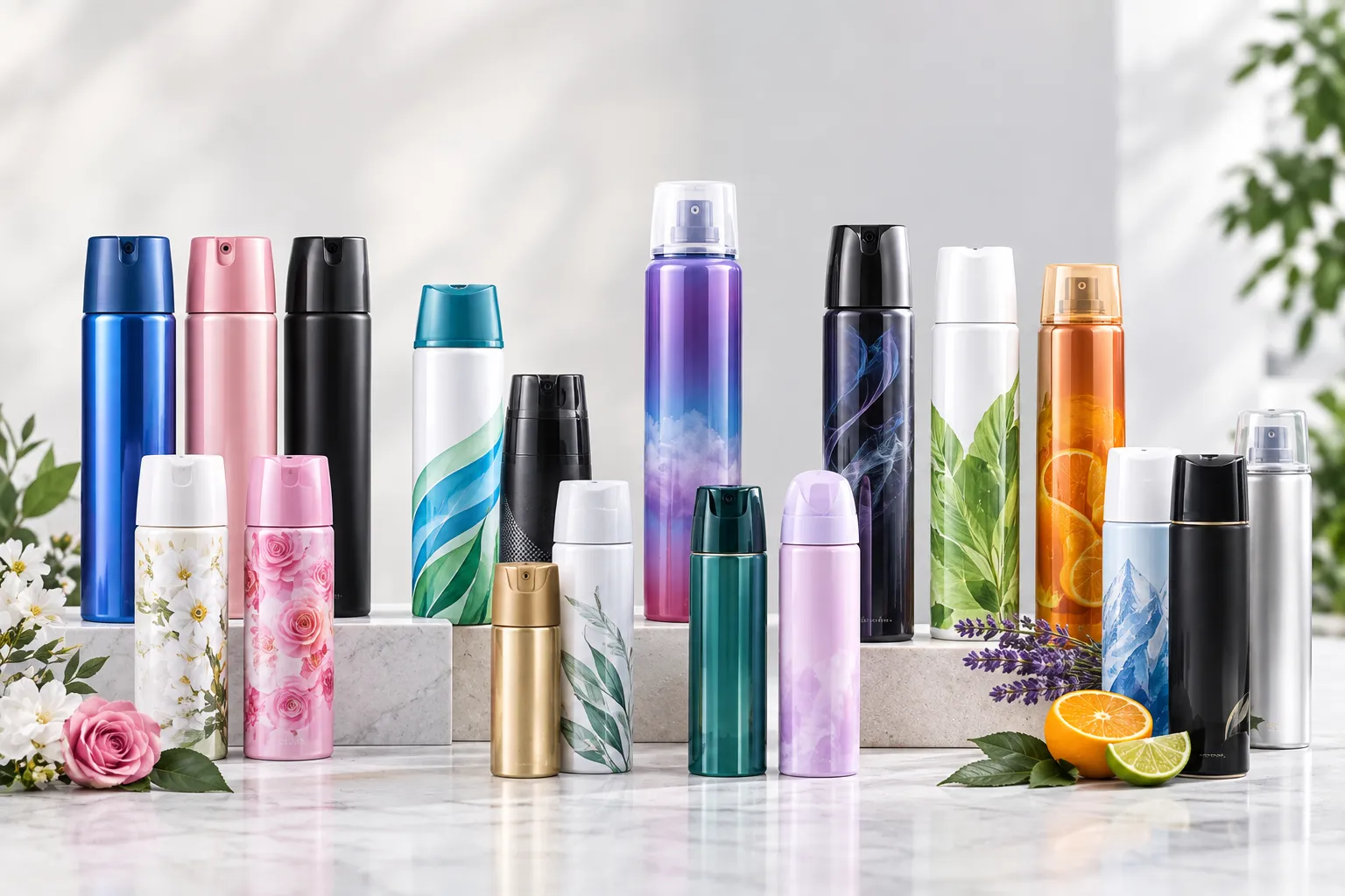 Range of private label aerosol products manufactured by Alqaed in the UAE