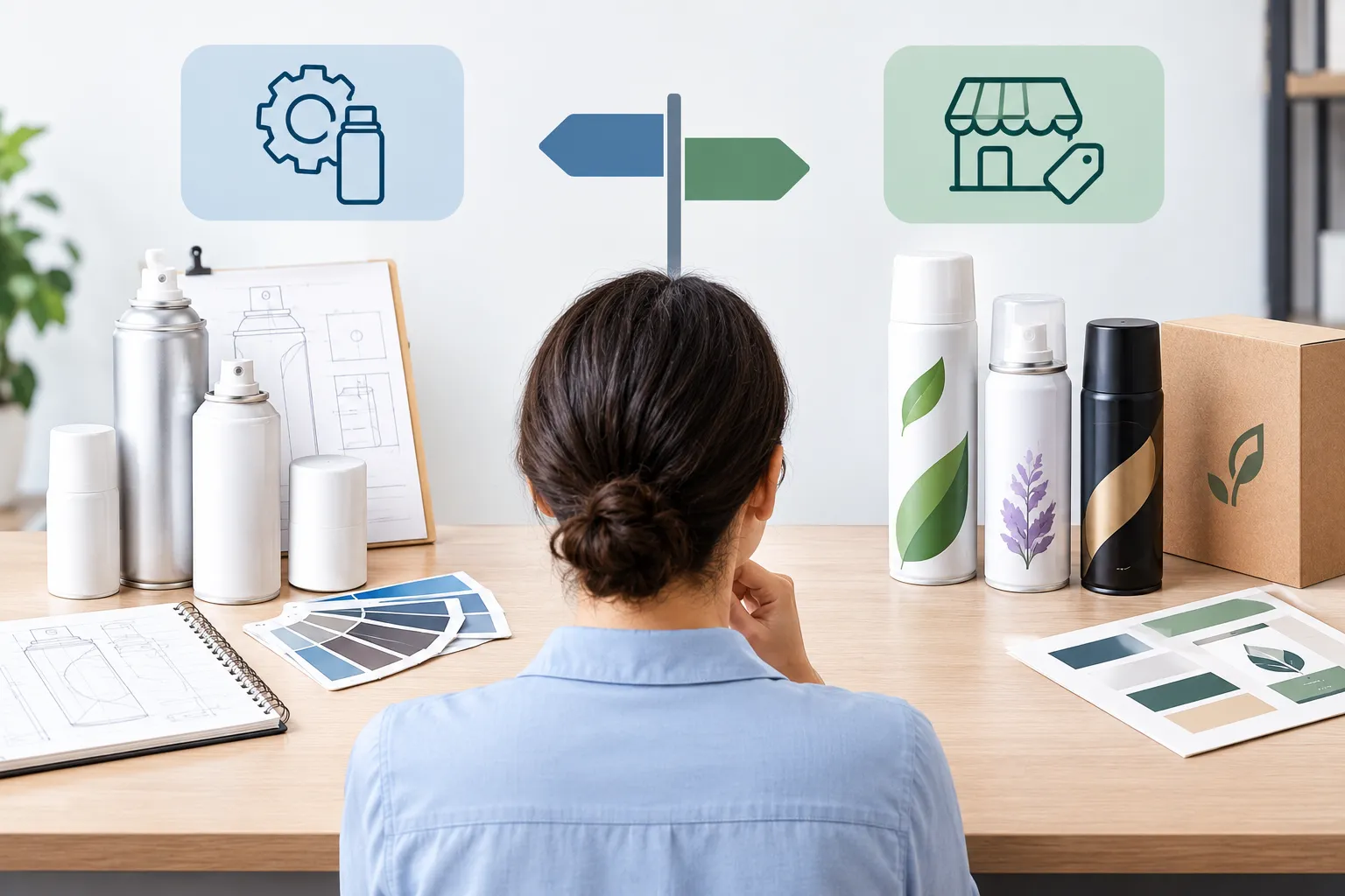 Visual comparison of OEM and private label aerosol manufacturing options for businesses 